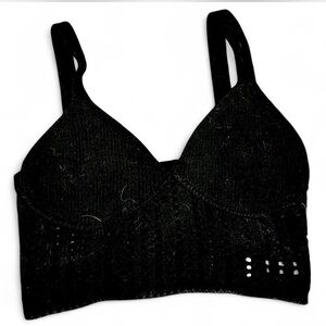 Women's Black Knit Crop Top Size Small